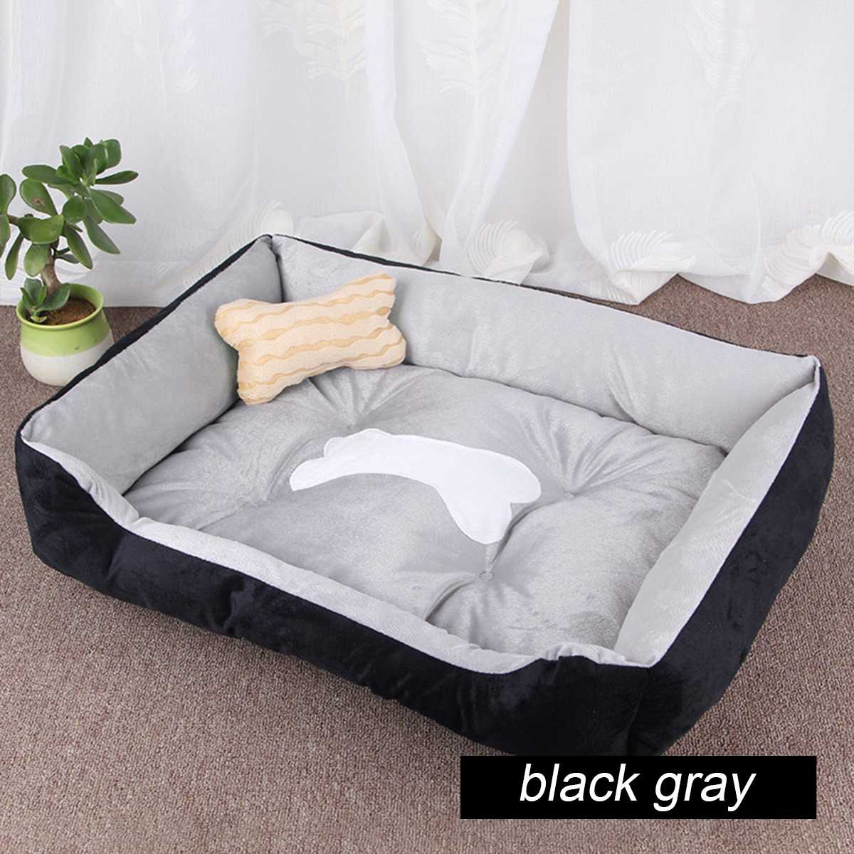 5 Colors Bone Pet Bed Warm Pet Products with pillow Dog Soft Pet Bed